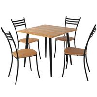 Комплект обеденной мебели Бруно K-10 дуб горный/черный (стол, 4 стула)