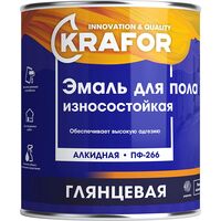 Эмаль для пола Krafor желто-коричневая глянцевая 6 кг