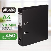 Папка-регистратор Bantex (Attache Selection) коллекция Strong 70 мм  чёрная ПВХ с технологией Strong Line