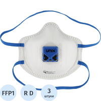 Респиратор UnixAir 111 V противоаэрозольный с клапаном FFP1 RD до 4 ПДК  (3 штуки в упаковке)