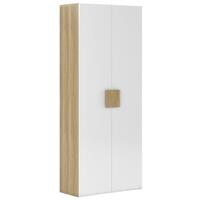 Шкаф комбинированный KYU 1215U (дуб честерфилд/белый глянец,  900х420х2200 мм)