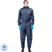 Комбинезон многоразовый с капюшоном Jeta Safety JPC75b синий 55 г/кв.м  (размер M)