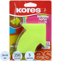 Стикеры фигурные Kores Fantasy Arrow 70x70 мм неоновые 5 цветов (1 блок  на 250 листов)