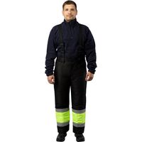 Брюки рабочие зимние мужские з28-БР с СОП черные/лимонные из ткани  кошачий глаз (размер 60-62, рост 170-176)