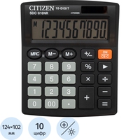 Калькулятор настольный Citizen SDC-810NR 10-разрядный черный 124x102x25  мм