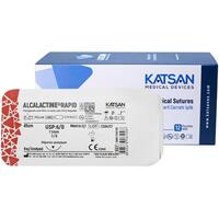Шовный материал хирургический рассасывающийся Katsan USP 6/0 45 см   обратно-режущая игла 11 мм 3/8 (12 штук в упаковке)