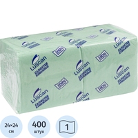 Салфетки бумажные Luscan Profi Pack 1-слойные 24х24 см зелёные (400  листов в пачке)
