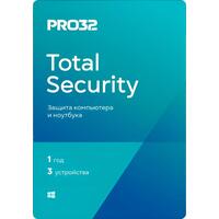 Антивирус PRO32 Total Security база на 3 устройства на 12 месяцев  (PRO32-PTS-NS(EKEY)-1-3)