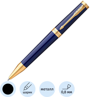 Уценка. Ручка шариковая Parker Ingenuity Blue GT цвет чернил черный,  цвет  корпуса синий (артикул производителя 2182012)