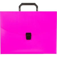 Папка-портфель пластиковая Attache Neon А4 розовая (33.5x23 см, 1   отделение)