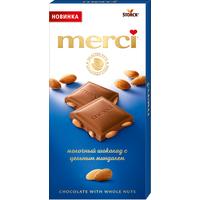 Шоколад Merci молочный с цельным миндалем 100 г