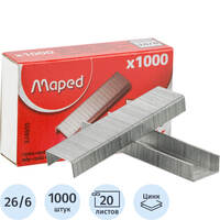 Скобы для степлера №26/6 Maped оцинкованные (1000 штук в упаковке,  324605)
