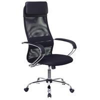 Кресло для руководителя Easy Chair 655/SL/BL чёрное (искусственная  кожа/сетка/ткань, металл)