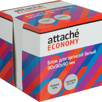 Блок для записей 90x90x90 мм в боксе белый Attache Economy (плотность 65  г/кв.м, белизна 92%)