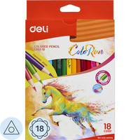 Карандаши цветные Deli ColoRun 18 карандашей 18 цветов трёхгранные