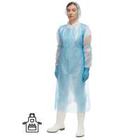 Уценка. Фартук одноразовый Haccper Polytex S, M полиэтиленовый 20 мкм  синий в  рулоне (600 штук в упаковке, 125752-20)