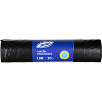Мешки для мусора Luscan 160 л черные (ПВД 80 мкм, 10 штук)