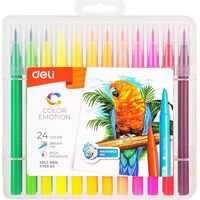 Фломастеры Deli Color Emotion 24 цвета с вентилируемыми колпачками  смываемые