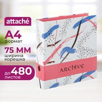 Папка-регистратор Attache Archive 75 мм розовая бумага