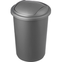 Ведро мусорное Uniplast 12 л пластик с крышкой серое (36x25.5x25.5 см)