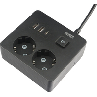 Удлинитель Power Cube 2 розетки USB 1,9 м с заземлением и выключателем  (PC-1B-2M)