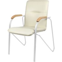 Конференц-кресло Easy Chair Samba Silver бежевый/бук (искусственная  кожа, металл серебристый)