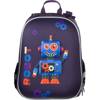 Ранец Комус Класс (№1 School) 3D Robot фиолетовый с двумя отделениями