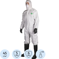 Комбинезон одноразовый с капюшоном Lakeland SafeGard 76 белый 45 г/кв.м  (размер 48-50, L, ES428)