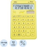 Калькулятор настольный Deli Touch EM01551 12-разрядный желтый 175x108x15  мм