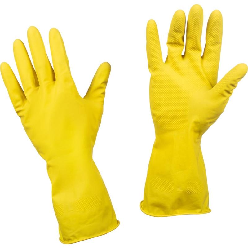 Перчатки латексные утолщенные желтые (размер 9, L) – выгодная цена – купить товар Перчатки латексные утолщенные желтые (размер 9, L) в интернет-магазине Комус