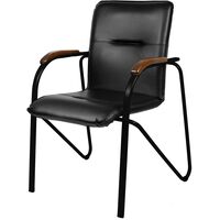 Конференц-кресло Easy Chair Samba Black черный/орех (экокожа,  металл  черный)