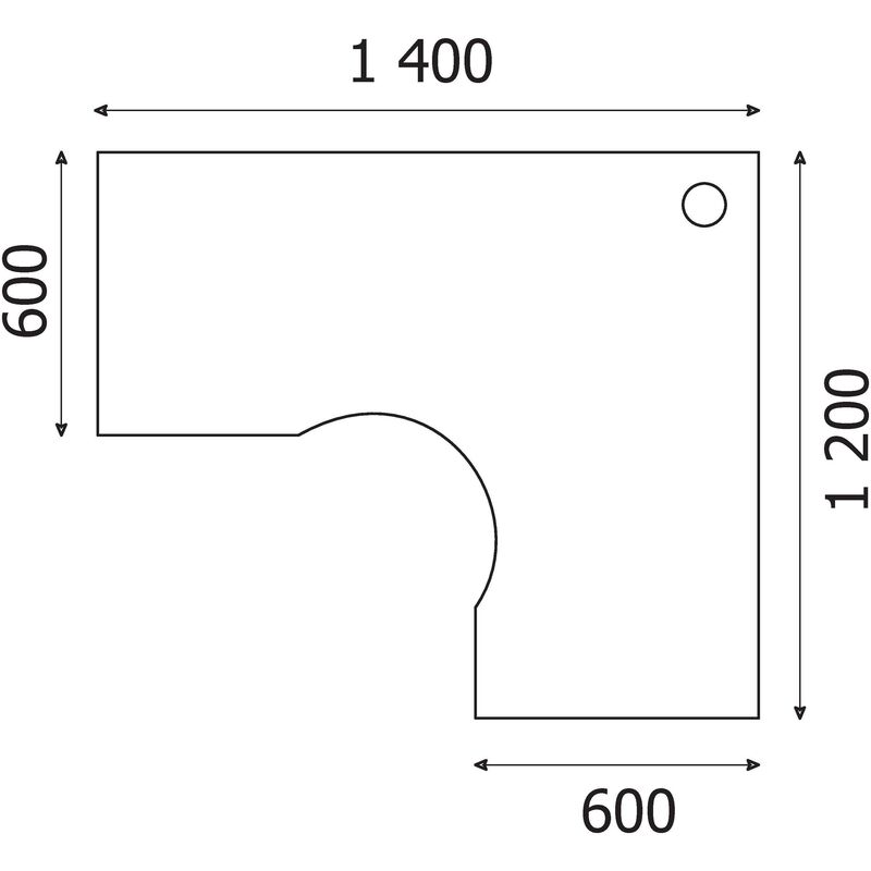 Стол эргономичный easy one правый дуб сонома 1600x1200x743 мм