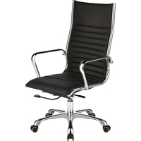 Кресло для руководителя Easy Chair EChair-704 TL чёрное (натуральная  кожа с компаньоном, металл)