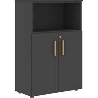 Шкаф для документов Forta FMC80.3(Z) полузакрытый (чёрный графит,  802х429х1213 мм)