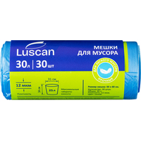 Мешки для мусора Luscan 30 л синие (ПНД 12 мкм, 30 штук)