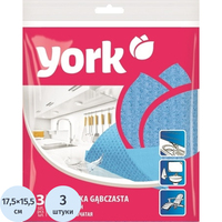 Салфетки хозяйственные губчатые York целлюлоза 17.5x15.5 см 590 г/кв.м   (3 штуки в упаковке)