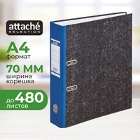Папка-регистратор Bantex (Attache Selection) 70 мм чёрная/синяя бумага с  защитным уголком
