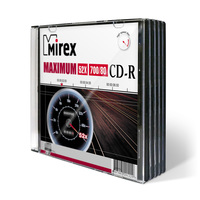 Диск CD-R Mirex 0.7 ГБ 52x slim box (5 штук в упаковке)