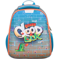 Ранец Комус Класс (№1 School) Basic Good luck анатомический серый с  двумя отделениями