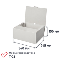 Гофрокороб самосборный 340х245х150 мм Т21 профиль E FEFCO 0420 белый (2  штуки в упаковке)
