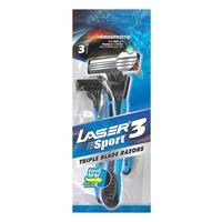 Бритва одноразовая Laser Лазер Спорт 3 (3 штуки в упаковке)