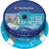 Диск CD-R Verbatim 700 МБ 52x cake box 43439 (25 штук в упаковке)