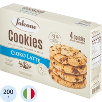 Печенье сахарное Falcone Cookies с молочным шоколадом 200 г
