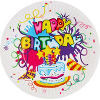 Набор тарелок одноразовых Волшебная страна Happy Birthday 23 см (6 штук  в упаковке)