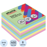 Стикеры Attache Economy 51x51 мм 8 цветов (1 блок на 400 листов)