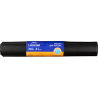 Мешки для мусора Luscan 240 л чёрные (ПВД 65 мкм, 10 штук)