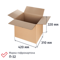 Гофрокороб 420х310х320 П-32 профиль ВС бурый (10 штук в упаковке)