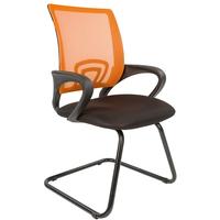 Конференц-кресло Chairman 696 V оранжевое/черное (сетка/ткань, металл черный)