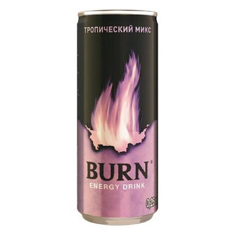 Напиток энергетический Burn тропический микс ж/б 0,449л. Burn (энергетический напиток).