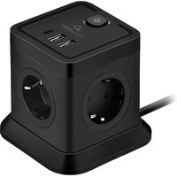 Сетевой фильтр Cablexpert Tower на 4 розетки 2 метра + 2 USB  (TWR-4-CU2-B-2)